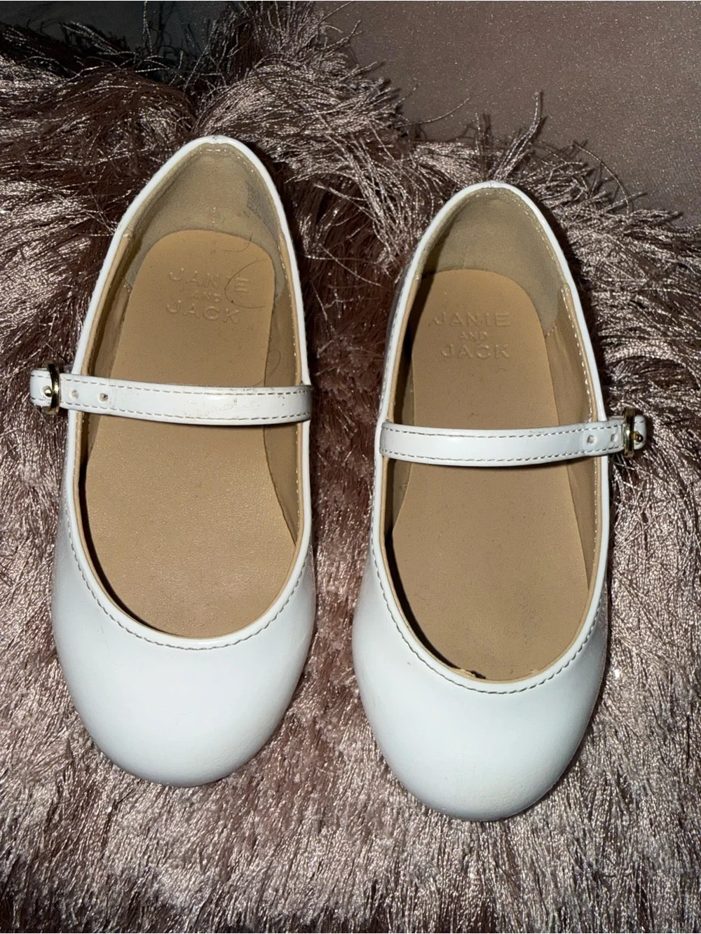 Janie and Jack White Girls' Mary Jane Dress Shoes
